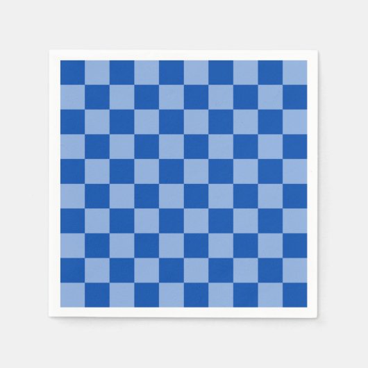 Kobaltblaues Schachbrettmuster Serviette (Vorderseite)