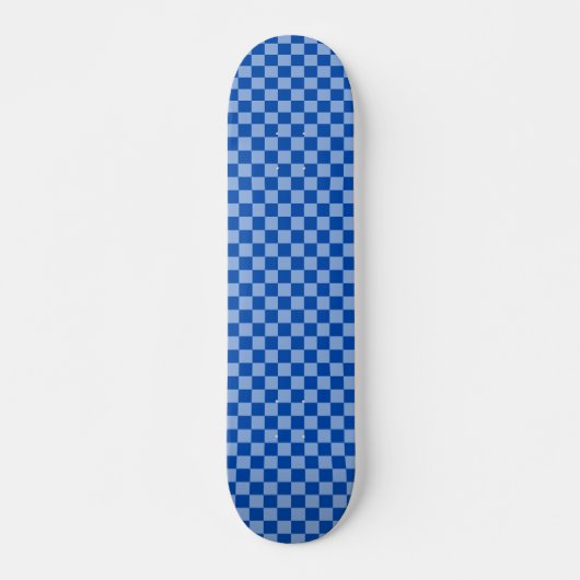 Kobaltblaues Schachbrettmuster Skateboard (Vorne)