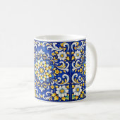 Kobaltblüten-Azulejo-Tasse Kaffeetasse (VorderseiteRechts)