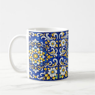 Kobaltblüten-Azulejo-Tasse Kaffeetasse