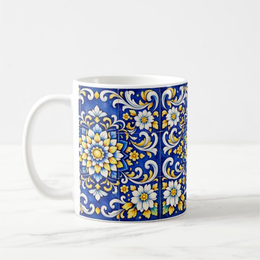 Kobaltblüten-Azulejo-Tasse Kaffeetasse (Links)