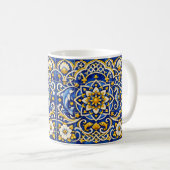 Kobaltbogen Azulejo-Tasse Kaffeetasse (VorderseiteRechts)