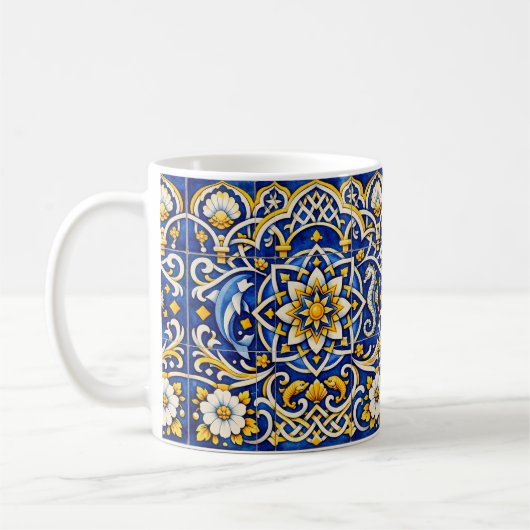 Kobaltbogen Azulejo-Tasse Kaffeetasse (Links)