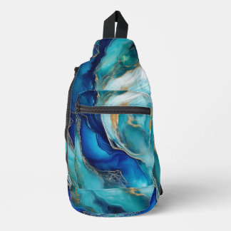 Kobaltgezeiten: Eine abstrakte Erkundung Crossbody Bag