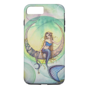 Kobaltmond Wasserfarben-Meerjungfrau-Kunstillustra Case-Mate iPhone Hülle