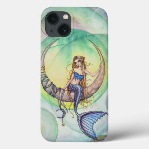 Kobaltmond Wasserfarben-Meerjungfrau-Kunstillustra Case-Mate iPhone Hülle