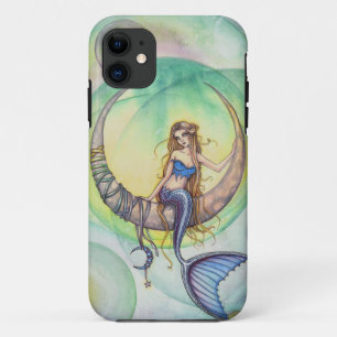 Kobaltmond Wasserfarben-Meerjungfrau-Kunstillustra Case-Mate iPhone Hülle