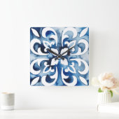 Kobaltstein II Quadratische Wanduhr (Zuhause)