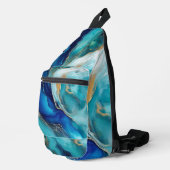 Kobalttiden: Eine Abstrakte Erkundung Crossbody Bag (Rechte Ecke)