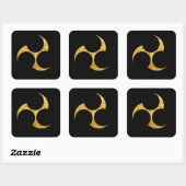 Kobayakawa Mon Japanischer Clan Imitat Gold auf sc Quadratischer Aufkleber (Blatt)