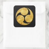 Kobayakawa Mon Japanischer Clan Imitat Gold auf sc Quadratischer Aufkleber (Tasche)