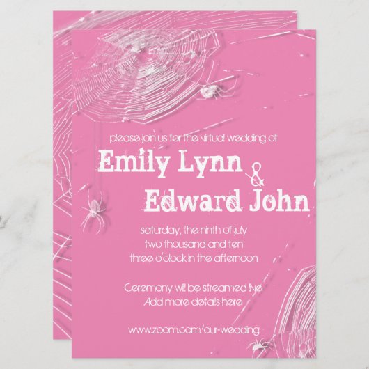 Kobbahnen & White Spiders Virtual Wedding Einladung (Vorne/Hinten)