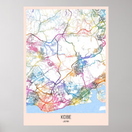 Kobe Japan City Map Poster