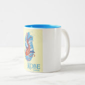 Kobe Japan Vintage Reiseplakat Zweifarbige Tasse (VorderseiteRechts)