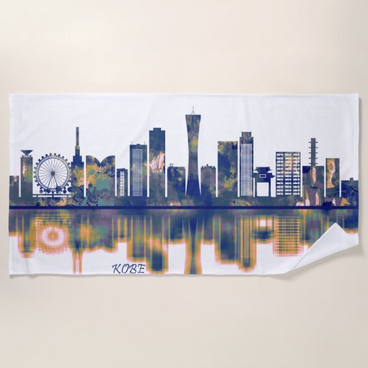 Kobe Skyline Strandtuch (Vorderseite)