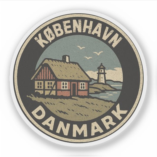 København, Dänemark Danmark Aufkleber (Vorderseite)