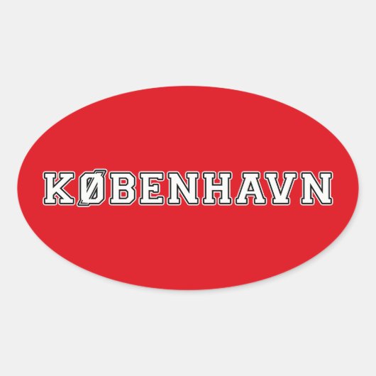 Kobenhavn Danmark Ovaler Aufkleber (Vorderseite)