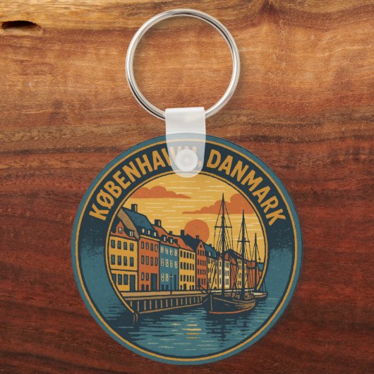 København Nyhavn Harbor Schlüsselanhänger (Vorderseite)