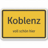 Koblenz Aufkleber Sticker Autoaufkleber (Vorderseite)