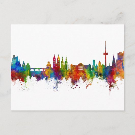 Koblenz Deutschland Skyline Postkarte (Vorderseite)