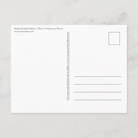 Koblenz Postkarte (Rückseite)
