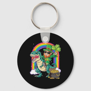 Kobold auf Dinosaurier Reitet St Patricks Tag Jung Schlüsselanhänger
