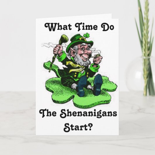 Kobold auf einem Kleeblatt Karte (Vorderseite)