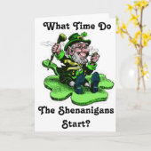 Kobold auf einem Kleeblatt Karte (Gelbe Blume)