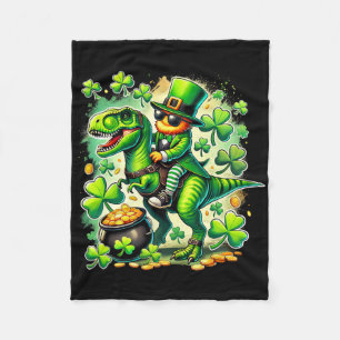 Kobold auf T-Rex Dinosaurier Reittier St Pat Trex  Fleecedecke
