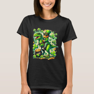 Kobold auf T-Rex Dinosaurier St Pat Trex Patriotis T-Shirt