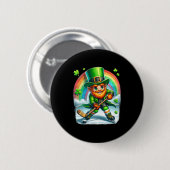 Kobold beim Eishockeyspiel am St. Patrick's Day Button (Vorne & Hinten)