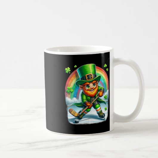 Kobold beim Eishockeyspiel am St. Patrick's Day Kaffeetasse (Rechts)
