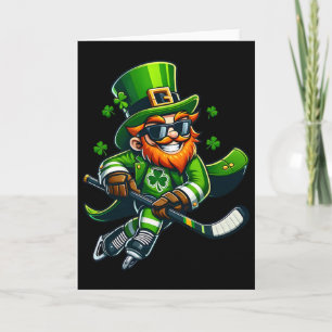 Kobold beim Hockey spielen St. Patricks Day Sport  Karte