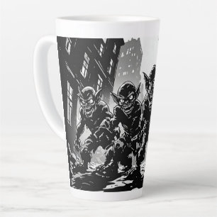 Kobold-Dämonen Verlassene Stadt BW Retro-Comic-Sti Milchtasse