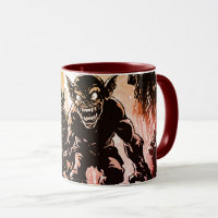Kobold-Dämonen verwüstete Stadt Retro-50er-Grafiks