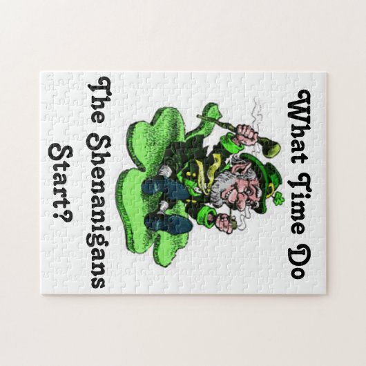 Kobold, der auf einem Kleeblatt sitzt Puzzle (Horizontal)