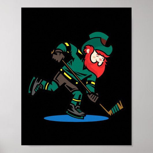 Kobold-Eishockey lustiger St. Patricks-Tag Poster (Vorne)