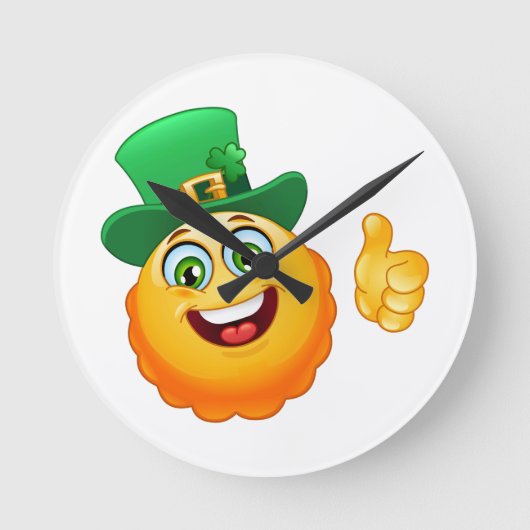Kobold Emoji Runde Wanduhr (Vorderseite)