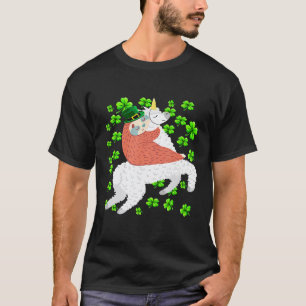 Kobold Faultier Reitend Llama Einhorn Kleeblatt St T-Shirt