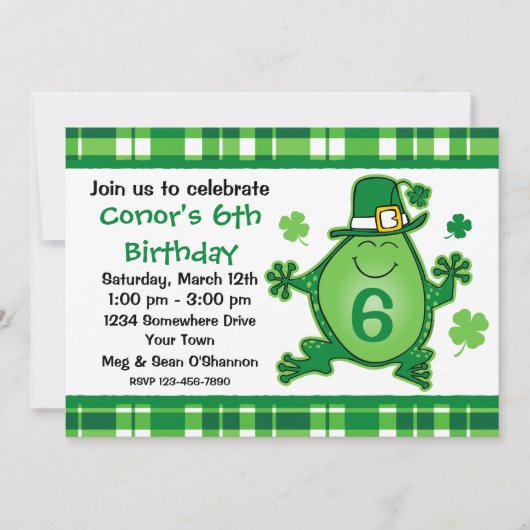 Kobold-Frosch-Geburtstags-Party Einladung (Vorderseite)