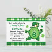 Kobold-Frosch-Geburtstags-Party Einladung (Stehend Vorderseite)