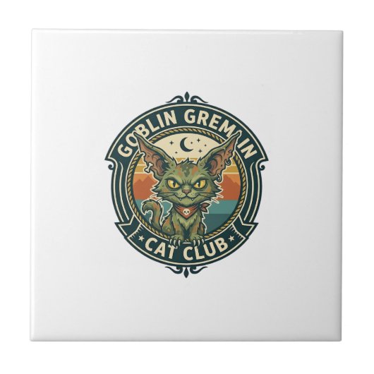 Kobold Gremlin Katze Süße Kitty Design - Kobold Gr Fliese (Vorderseite)