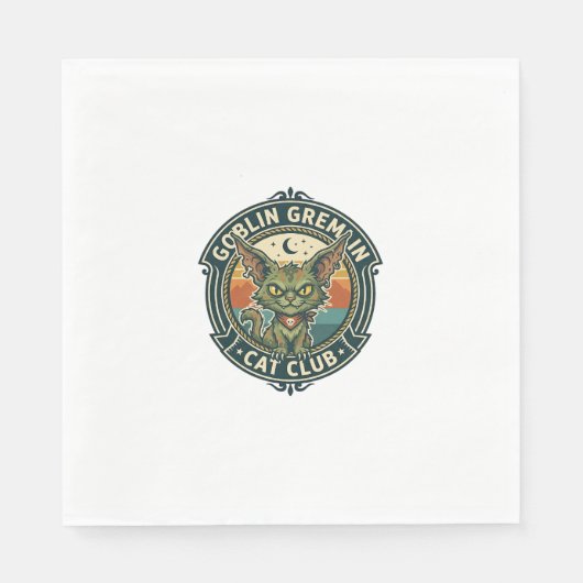 Kobold Gremlin Katze Süße Kitty Design - Kobold Gr Serviette (Vorderseite)