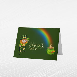 Kobold Grün Topf Gold Regenbogen St. Patrick's Day Feiertagskarte
