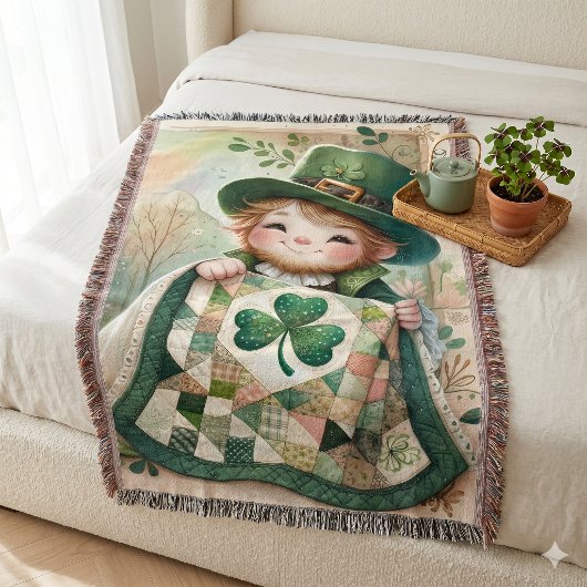 Kobold-Häuschen-Patchwork-Quilt-Szene Decke