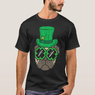 Kobold Hut Pug Shamrock Brille St Patricks Da T-Shirt