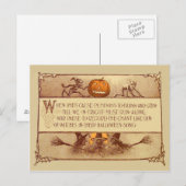 Kobold Jack O' Lantern Hexenmond Fledermaus Postkarte (Vorne/Hinten)