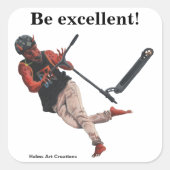 Kobold Kick Scooter Fantasy Art Square Stickers (Vorderseite)