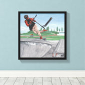 Kobold Kick Scooter Sportfantasy Leinwand drucken (Insitu (Holzboden))