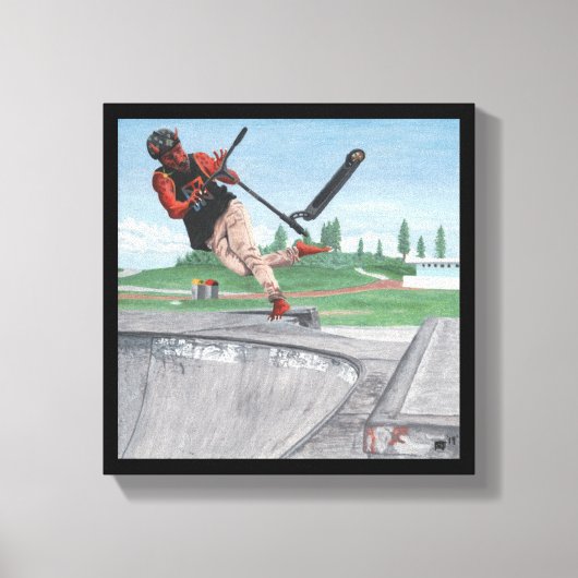 Kobold Kick Scooter Sportfantasy Leinwand drucken (Vorderseite)